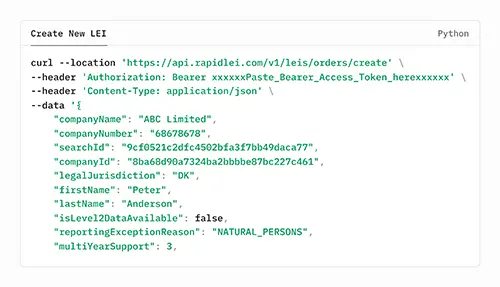 Create LEI API